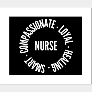 Nurse qualities - inspiring nurse quote (white) Posters and Art